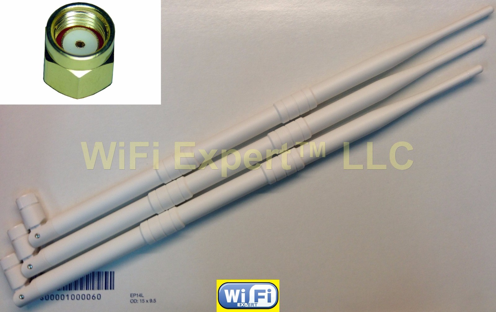 White 9dBi RPSMA Antennas (3) for Asus RT-N66U Gigabit AC1750 Dark Knight Router
