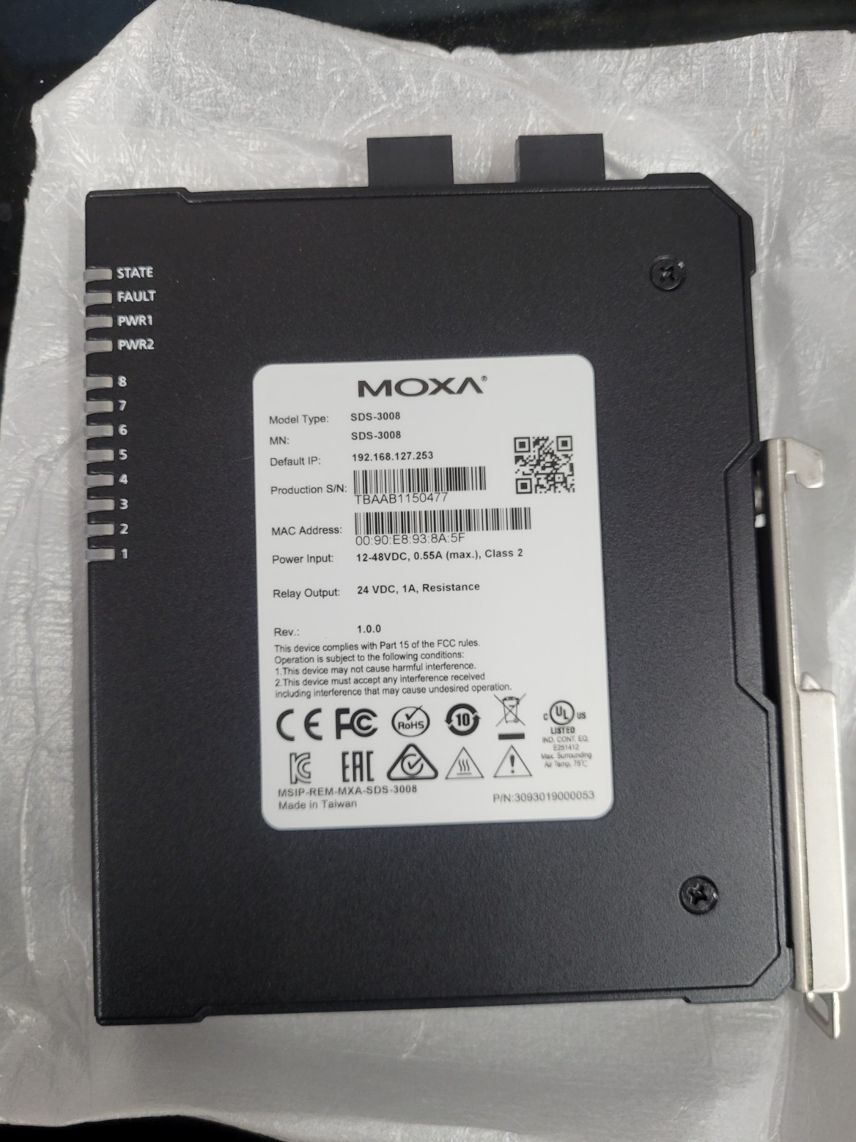 MOXA SDS-3008 - Compact Industrial 8 Ports Smart Ethernet Switch, -10 to 60°