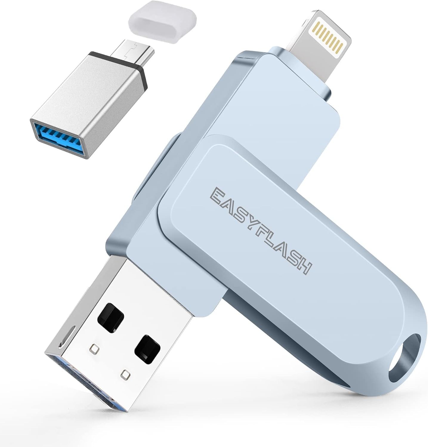 Apple MFi Certifie Flash Drive 3-in-1 for iPhone Type-C High-Speed gray 128GB JP