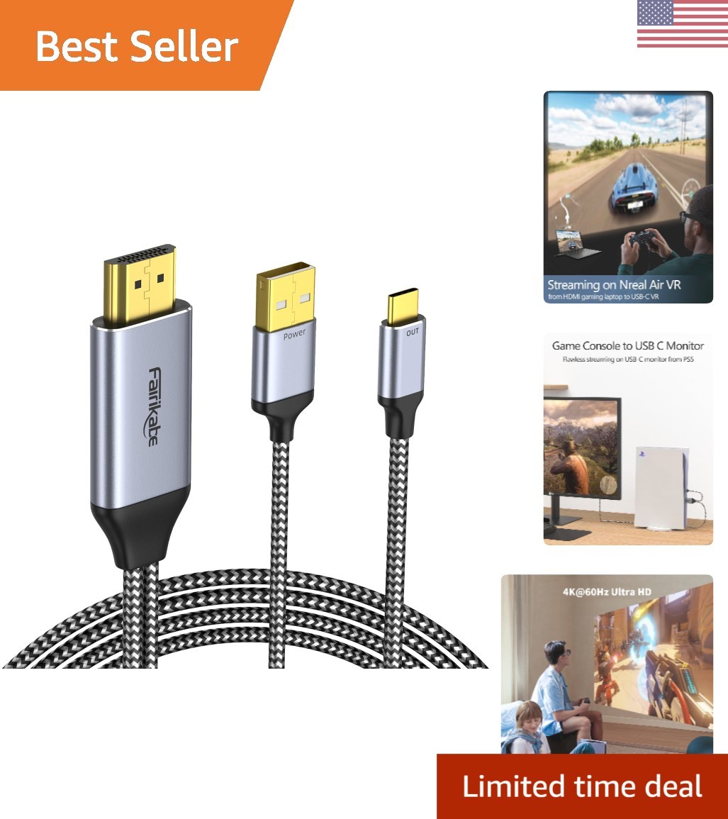 Versatile 10FT HDMI to USB C Cable 4K60Hz for Seamless Multimedia Experience