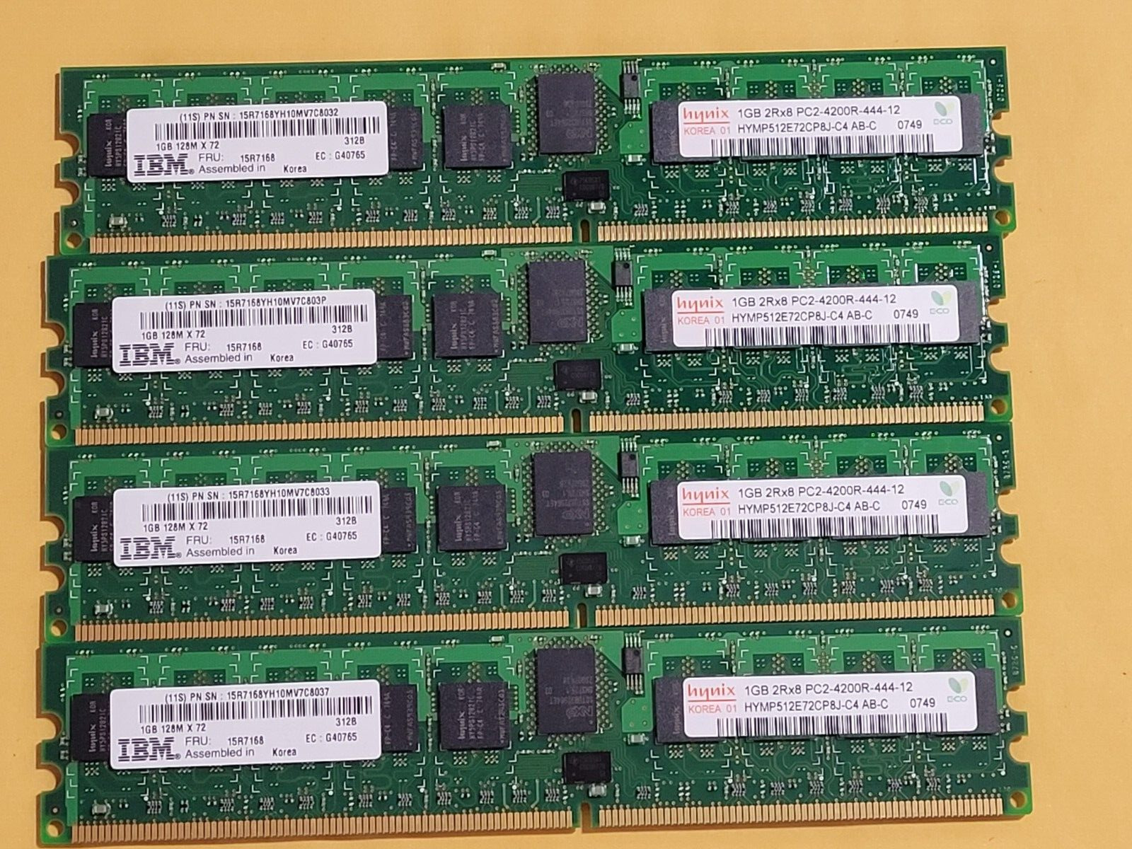 IBM 15R7168 4GB ( 4x 1GB ) DIMM 533MHz DDR-2 SDRAM ECC REG Server Memory