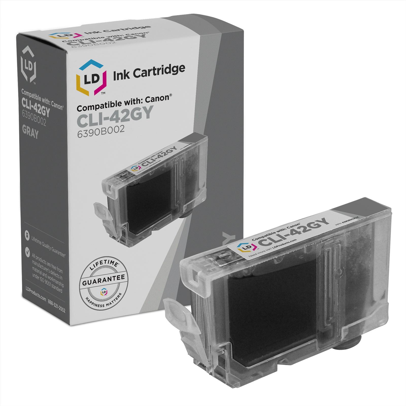 LD Comp 6390B002 CLI-42GY Gray Inkjet Cartridge for Canon PIXMA PRO-100 Printer