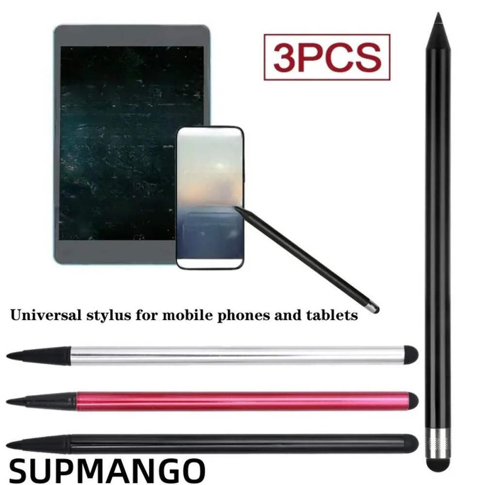 Portable 2 in 1 Universal Touch Screen Pen Capacitive Stylus For Mobile Phones T