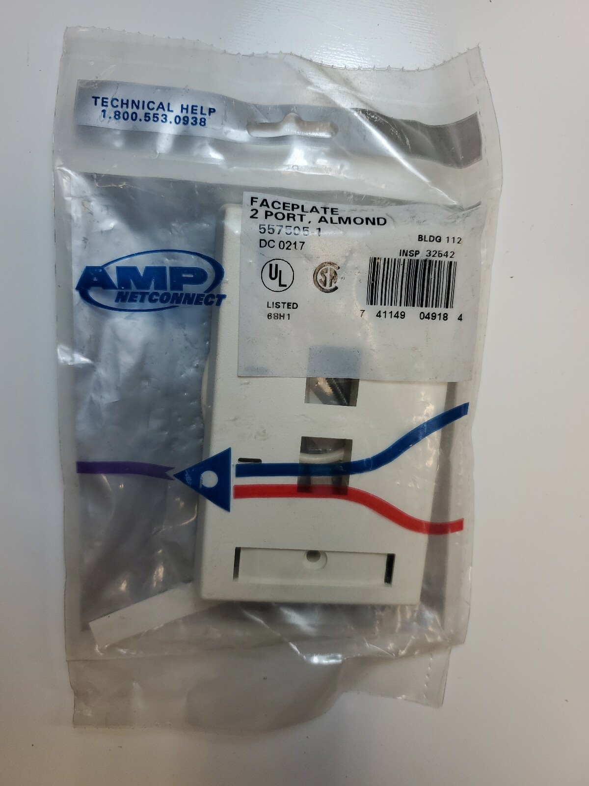 AMP Netconnect Almond 2-port Faceplates Fiber Optic