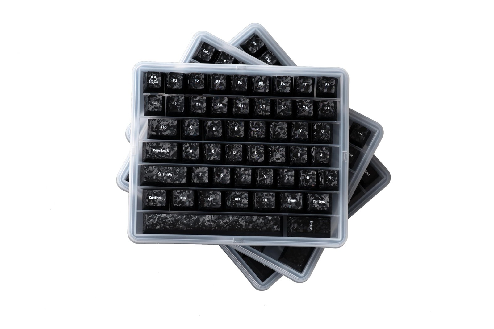 Carbon Fiber Textured Keycap Set 156 Keys Cherry Fits 60% 65% 75% 1.6mm