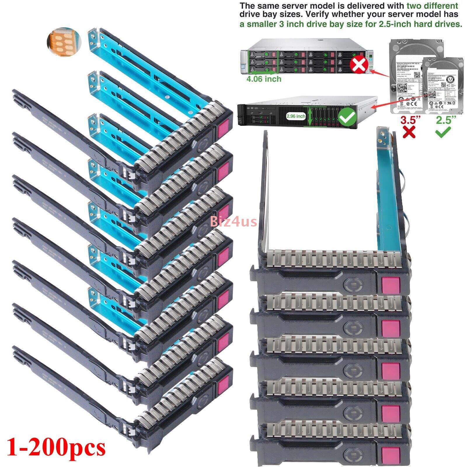 Lot For HP 651687-001 2.5" SFF HDD Tray Caddy Gen8 G9 G10 DL380p DL360p DL380 US