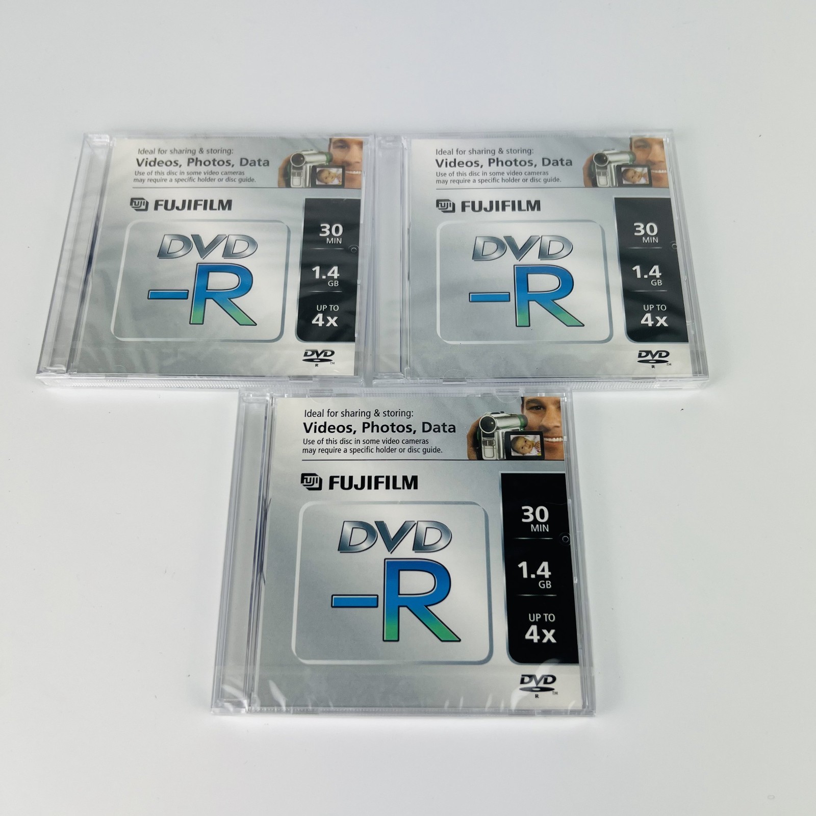 Fujifilm DVD-R  1.4GB 4x Blank Discs New Sealed Lot of 3