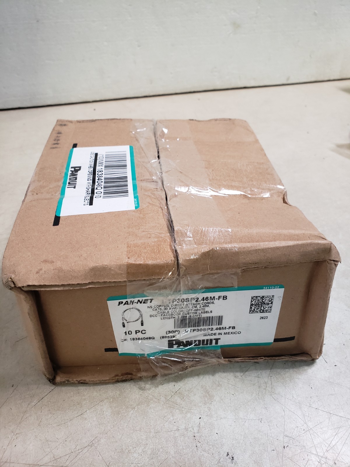 Lot of 10 Panduit UTP30SP2.46M-FB Cat6 UTP Patch Cord 2.46m Off-White TX6