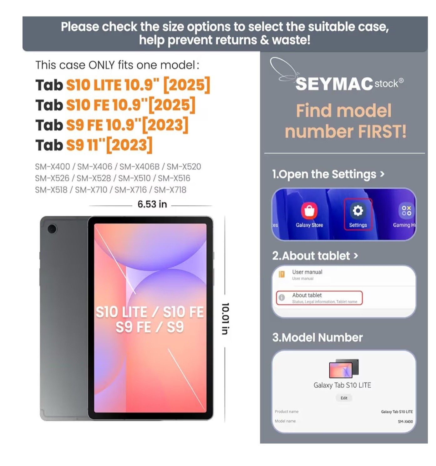 Seymac Samsung Protective Case, Screen Protector, 360 Stand, Hand & Should Strap