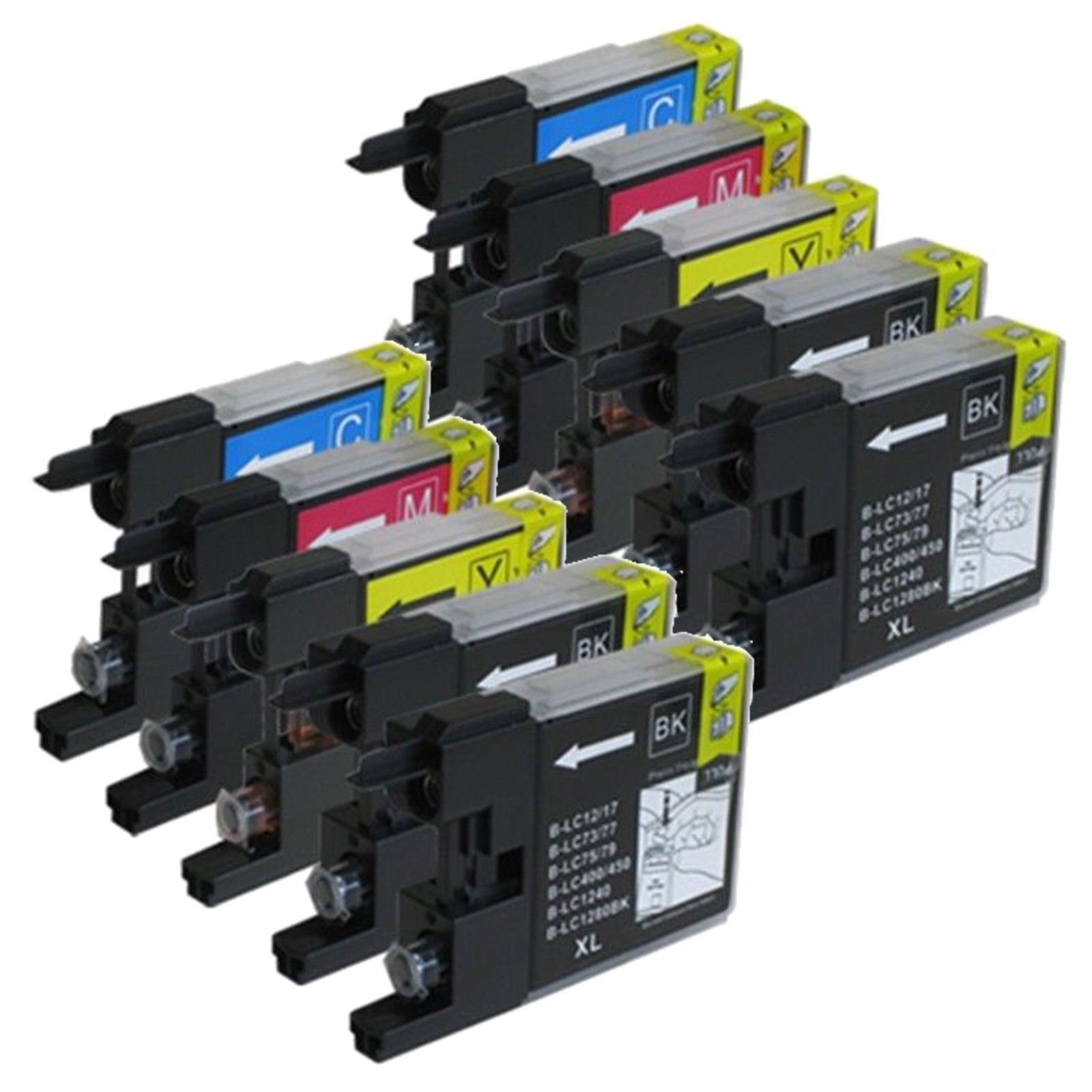 10 Pack LC75 LC71 Set Ink Cartridges for Bro MFC-J435W MFC-J625DW MFC-J825DW