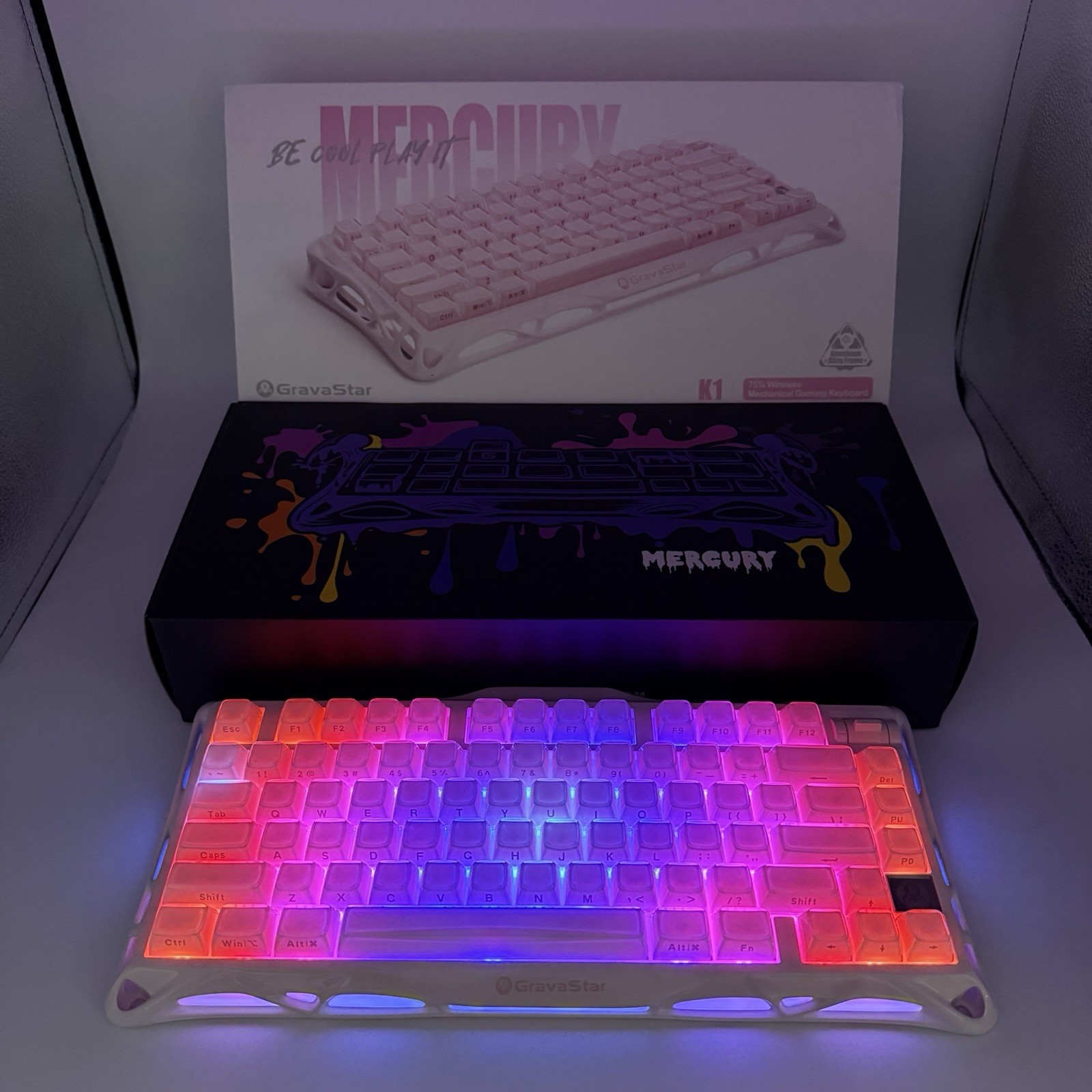 GravaStar Mercury K1 75% Wireless Mechanical Gaming Keyboard GSK1 Aluminum Alloy