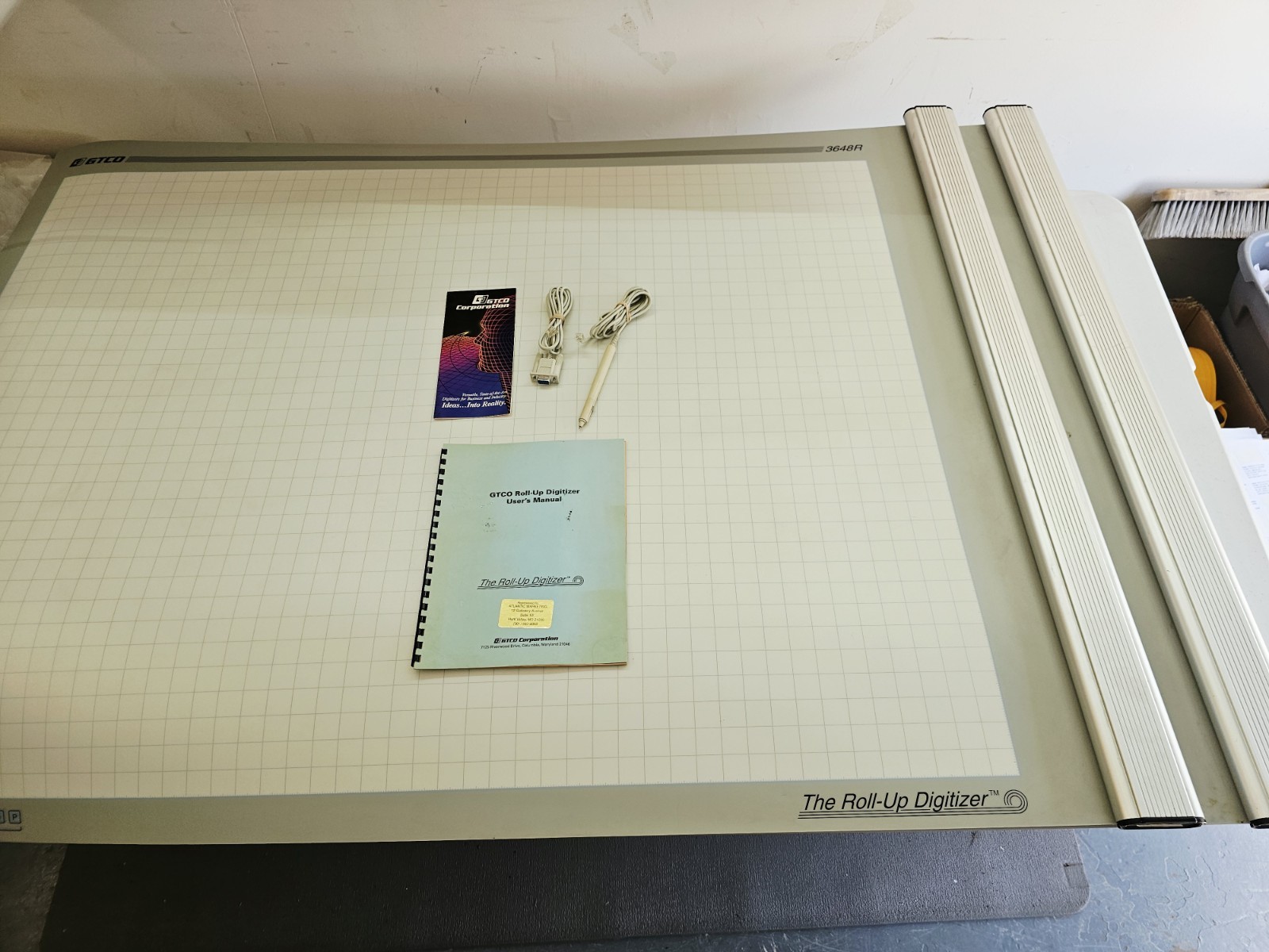 Lot of 2 GTCO Calcomp Roll-up III 3 3648R Digitizer 36'' × 48'' w/Access - READ