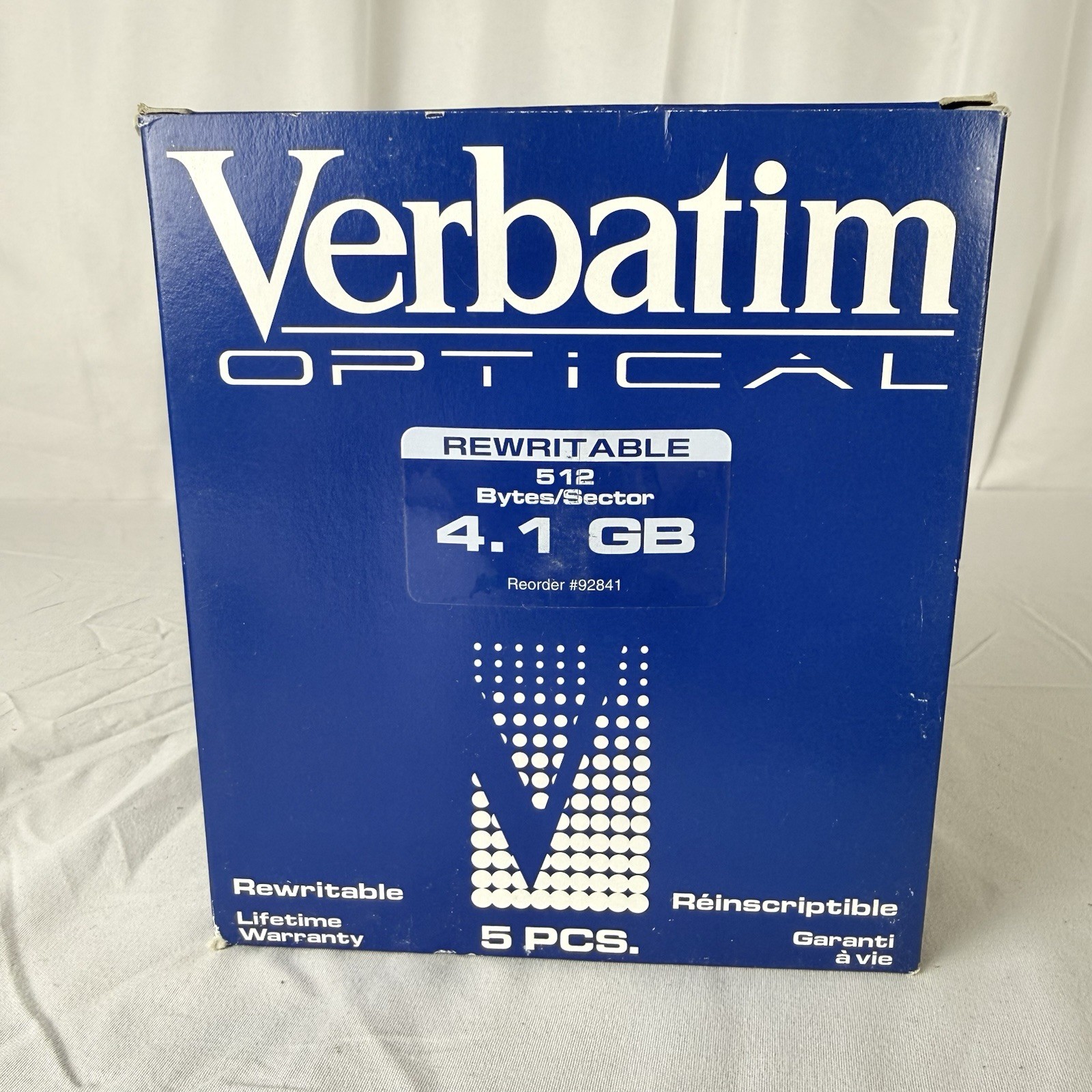 Verbatim Rewritable Optical Disk #92841 4.1GB 5.25" 512 Bytes 5 Pack Opened Read