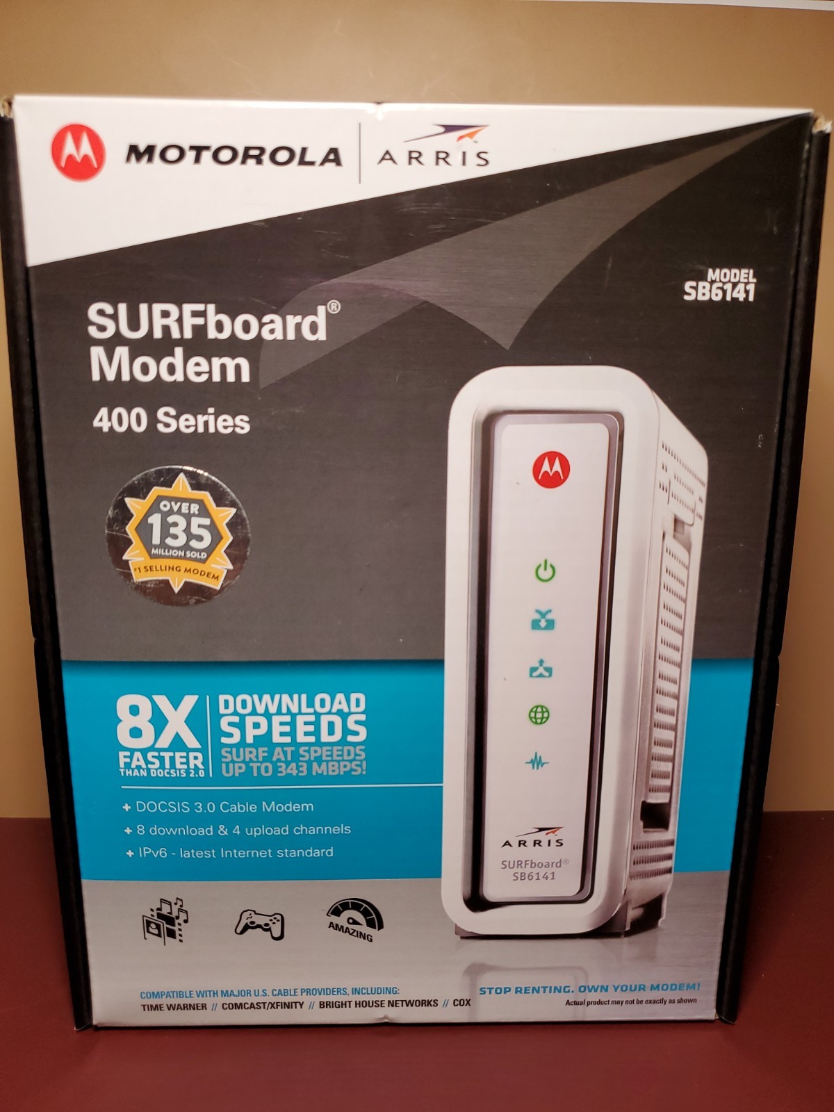 Motorola Arris SURFboard SB6141 Cable Modem - NEW in OPEN BOX