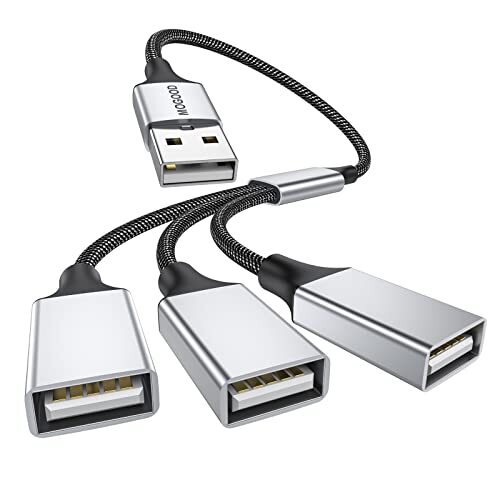 3 In 1 USB Splitter Y Cable USB A Male to 4 USB Female Expander Adapter