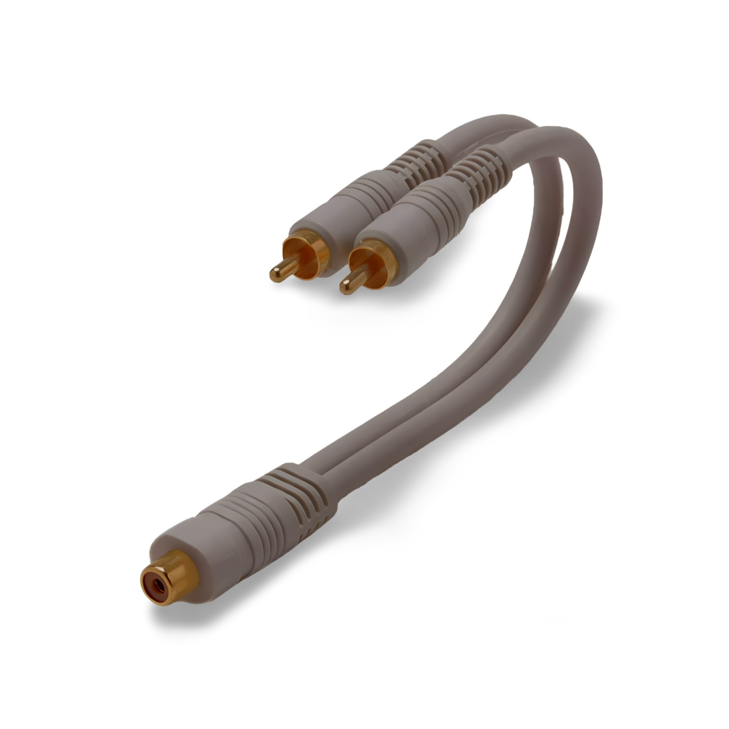 RCA Y Splitter Adapter RCA Dual Male to RCA Single Female - White