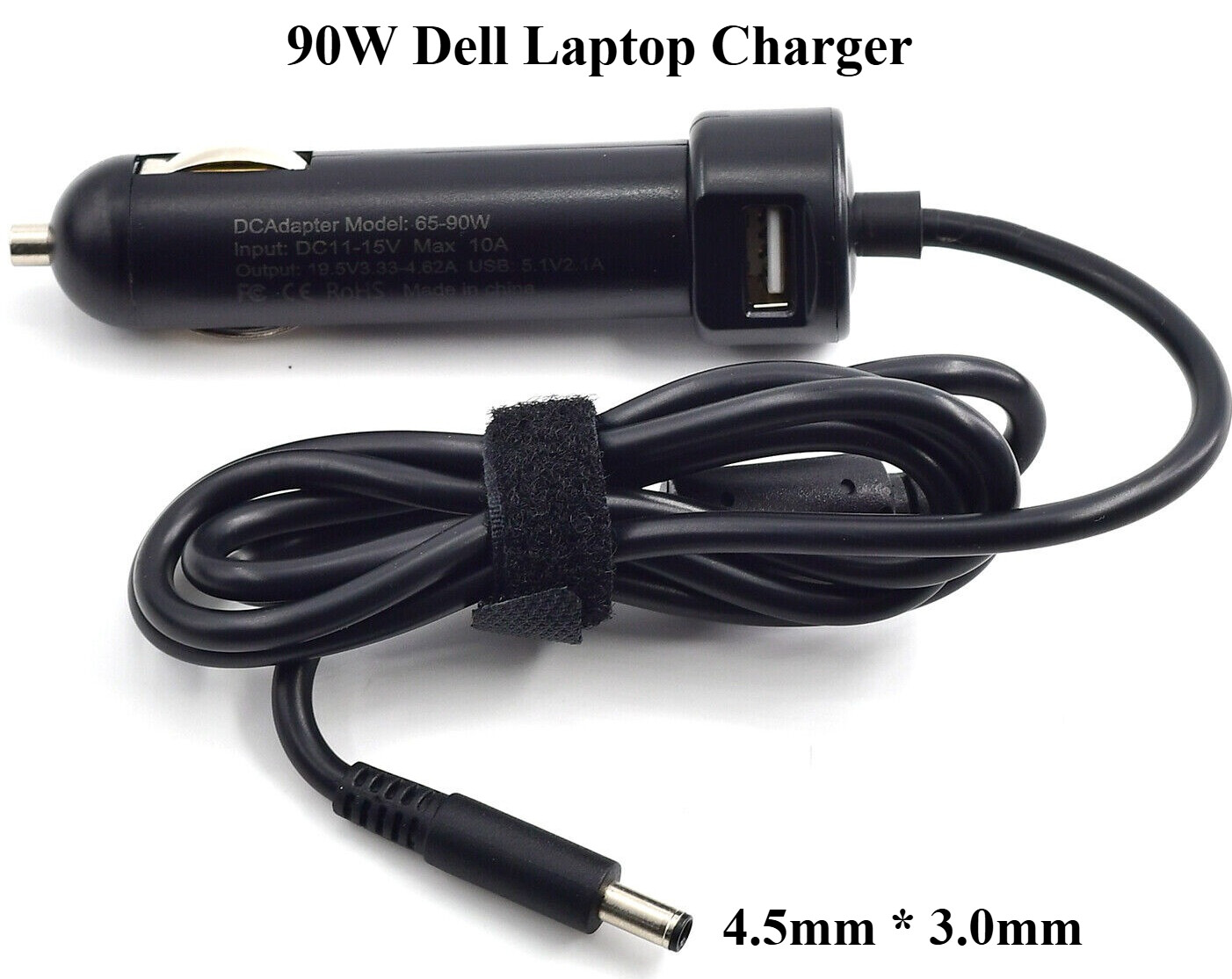 90W Car Charger for Dell Laptop Charger Adapter Inspiron 15 4.5*3.0mm LA45NM140