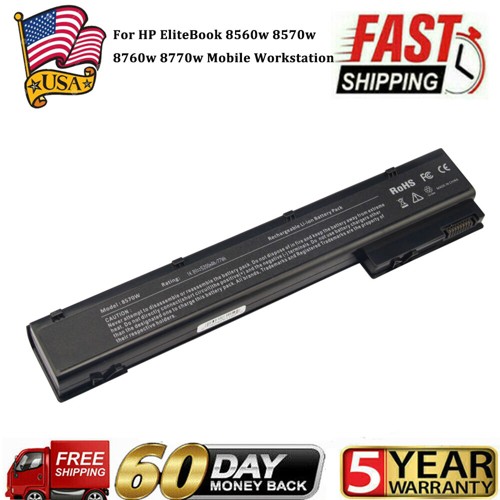 Laptop Battery For HP EliteBook 8560w 8570w 8760w 8770w Mobile Workstation US