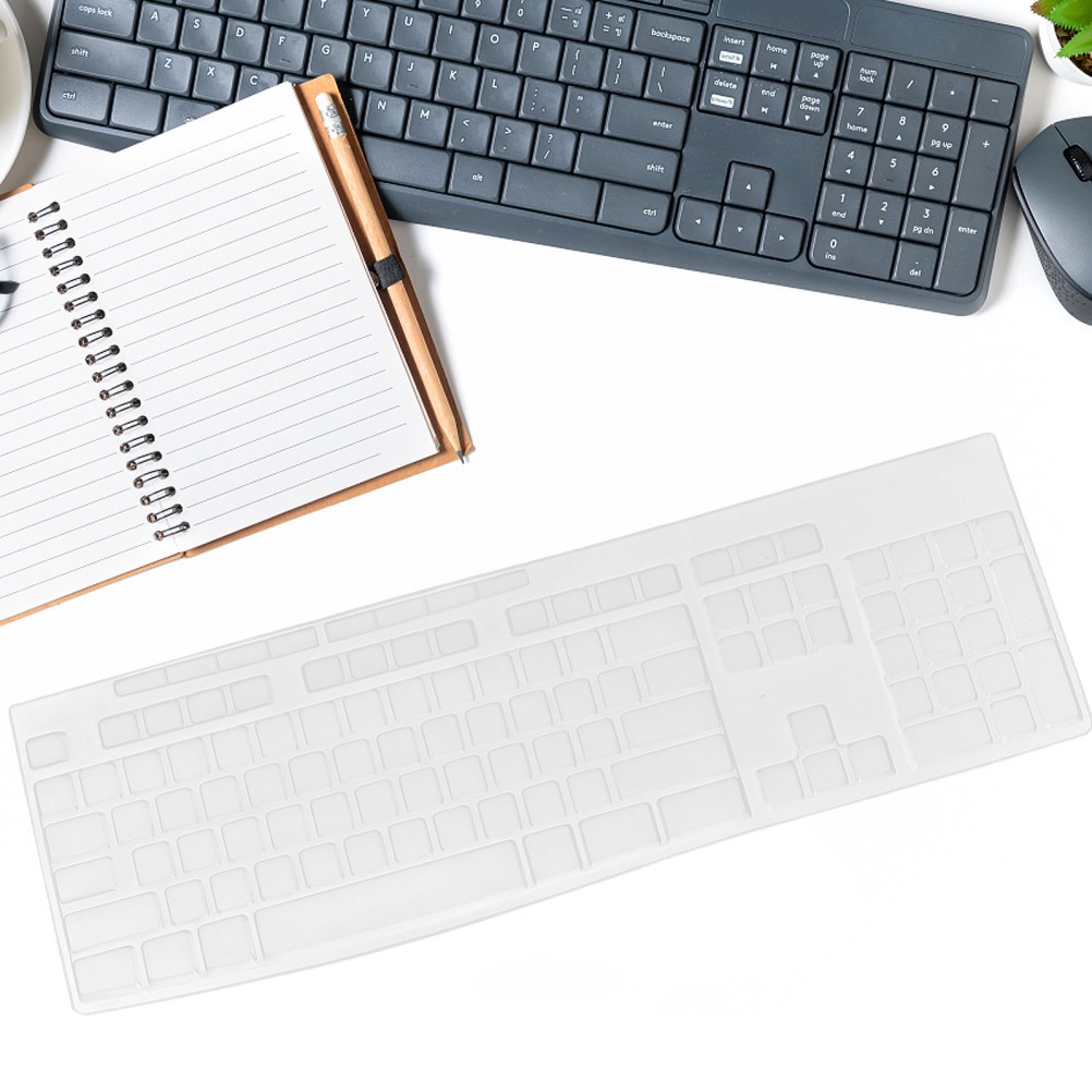 2Pcs Durable Silicone Keyboard Cover White Waterproof Protective Film