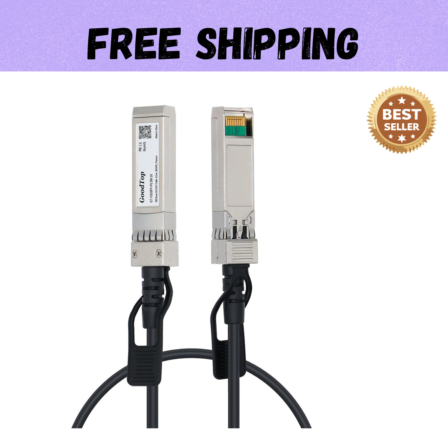 10G SFP+ Twinax Cable, Direct Attach Copper(DAC) Passive Cable, 0.5m