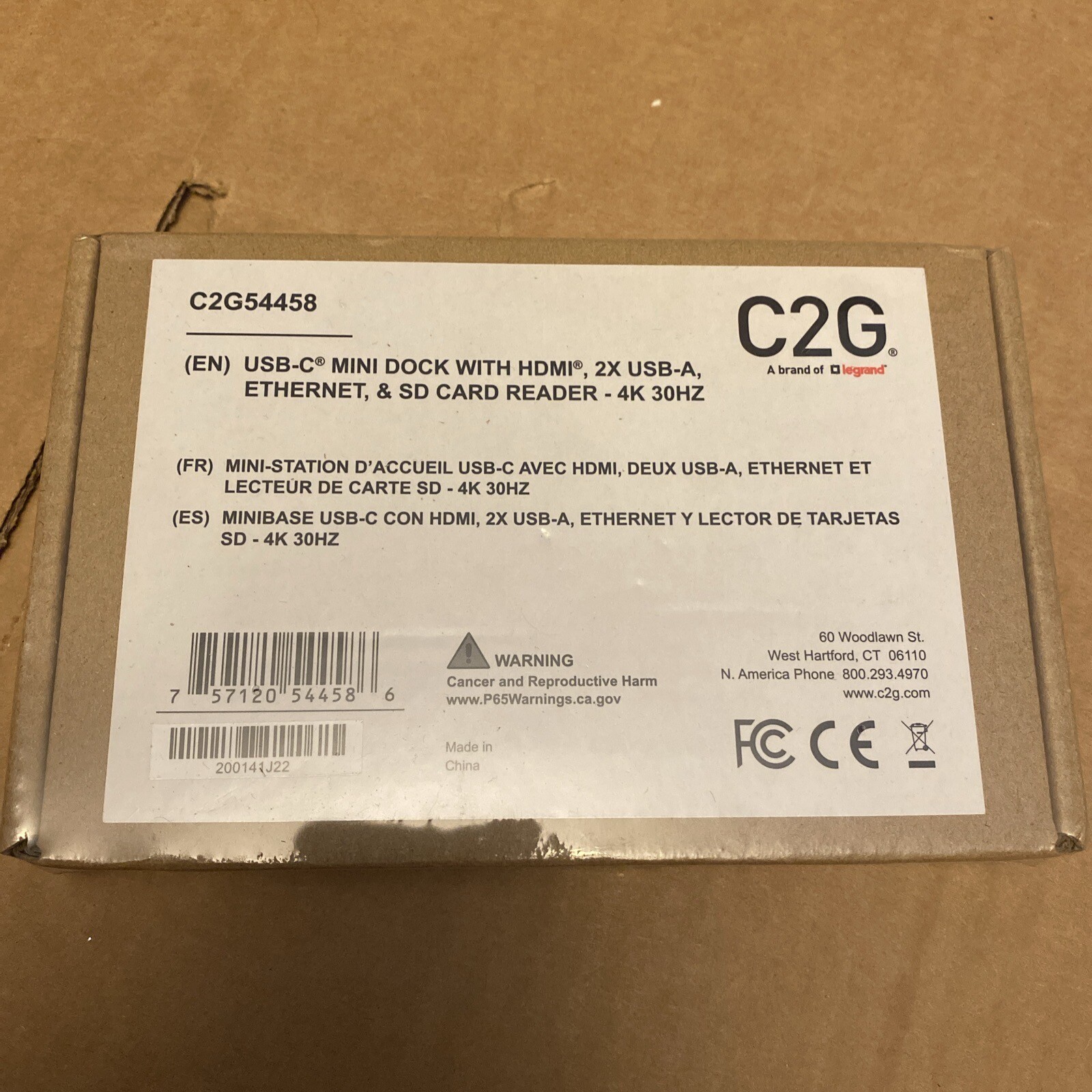C2G USB C 8-in-1 Mini Docking Station with HDMI, 2x USB-A, Ethernet, SD Card Rea