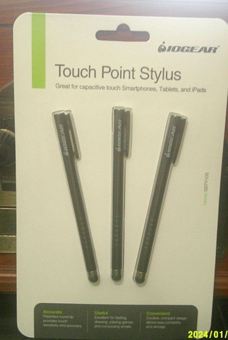 IOGEAR GSTY103 Touch Point Stylus 3-pack NEW IN PACK   IN US