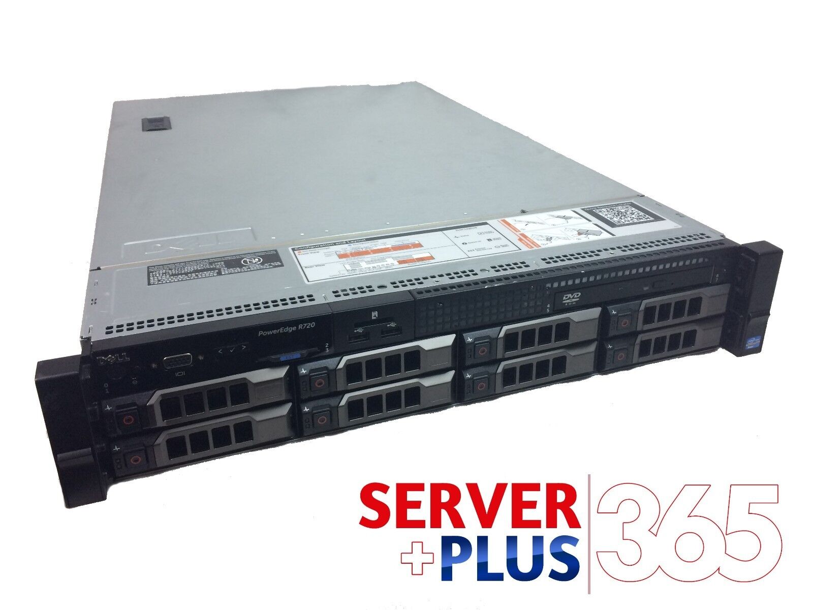 Dell PowerEdge R720 3.5 Server, 2x E5-2660V2 2.2GHz 10Core, 64GB, 8x Tray, H710