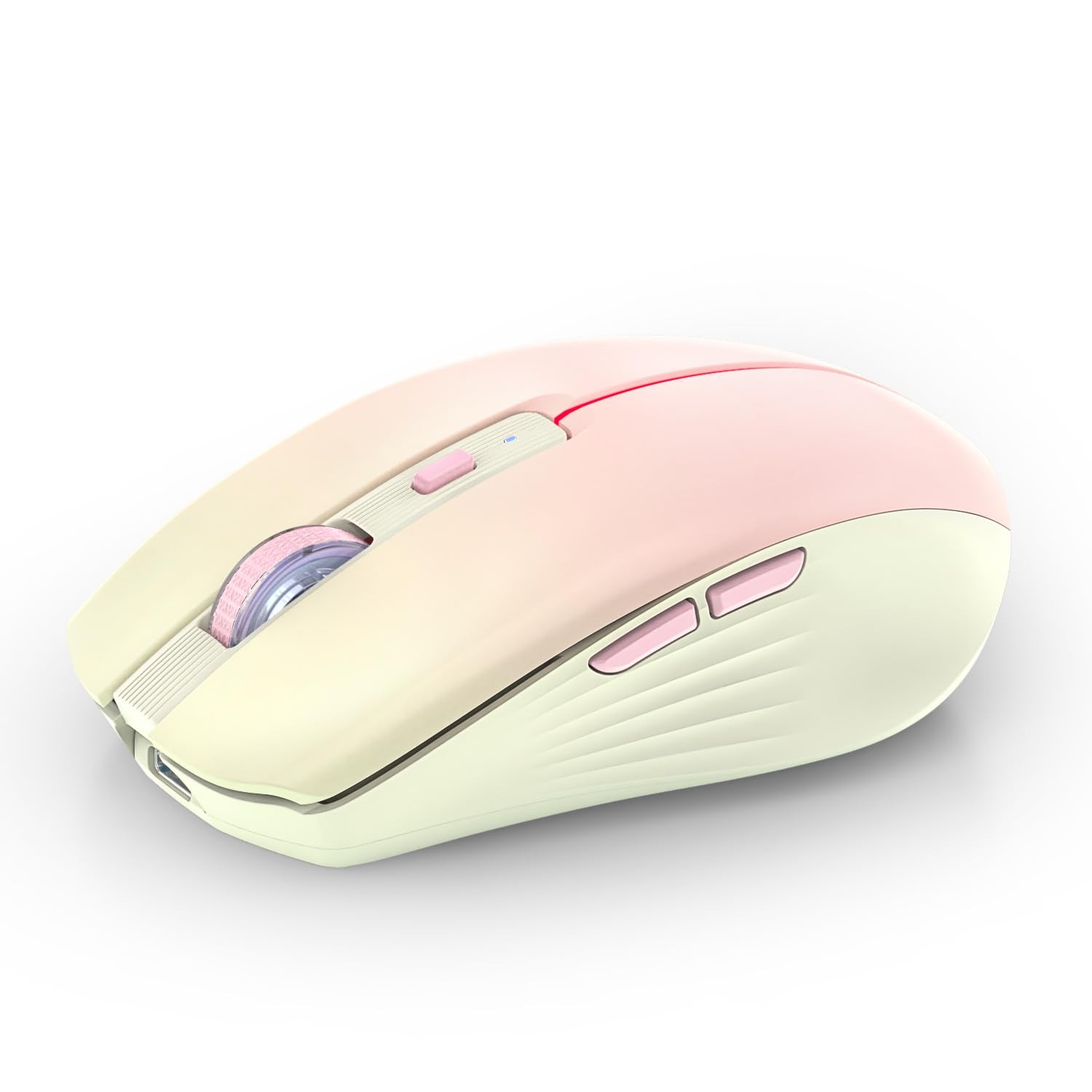 RAPIQUE Bluetooth Wireless Mouse, Rechargeable Gradient Khaki to Pink