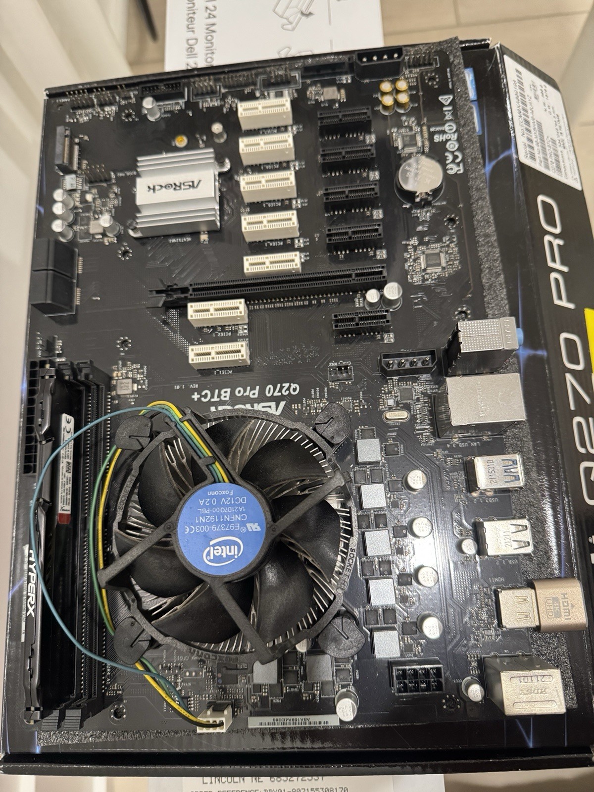 Full Kit MB/CPU/RAM - ASRock Q270 PRO BTC+ Intel i5 6500 4GB DDR4