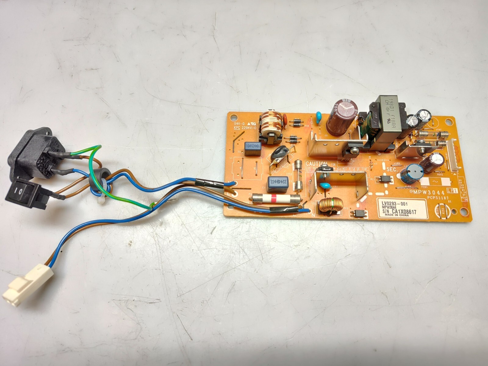 Brother HL-5370DW Low Voltage Power Supply Board MPW3044 PCPS1187 LV0293-001