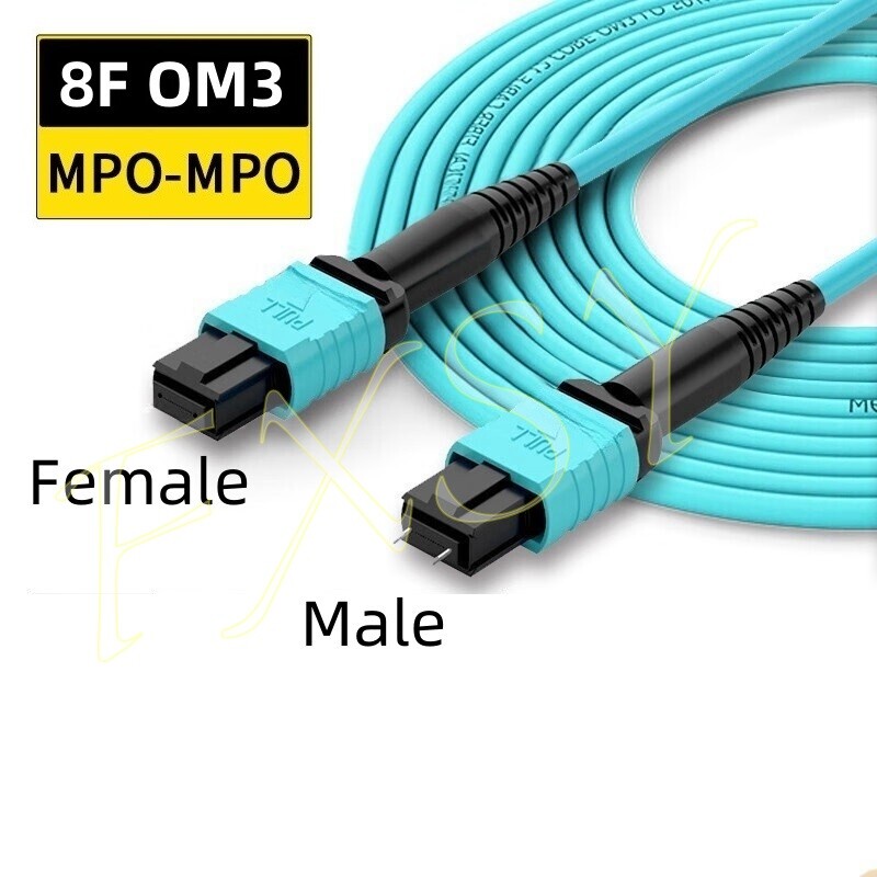 1-80M MPO Male to MPO Female OM3 Fiber Optical Patch Cord MTP to MTP 8|12F lot