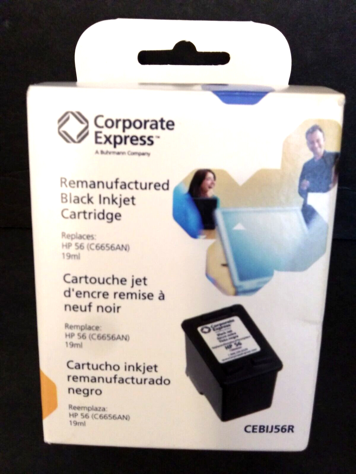 Corporate Express Ink Jet Cartridge CEBIJ56R Black Replaces HP 56