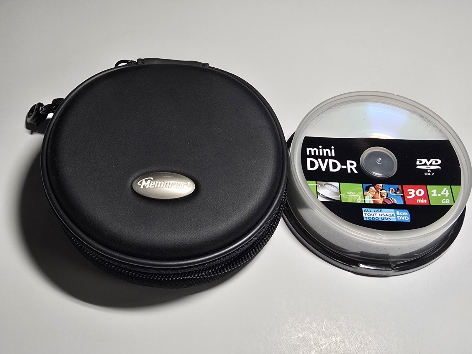 New Memorex mini DVD-R 30 min  10-Pack w/ Travel Case 
