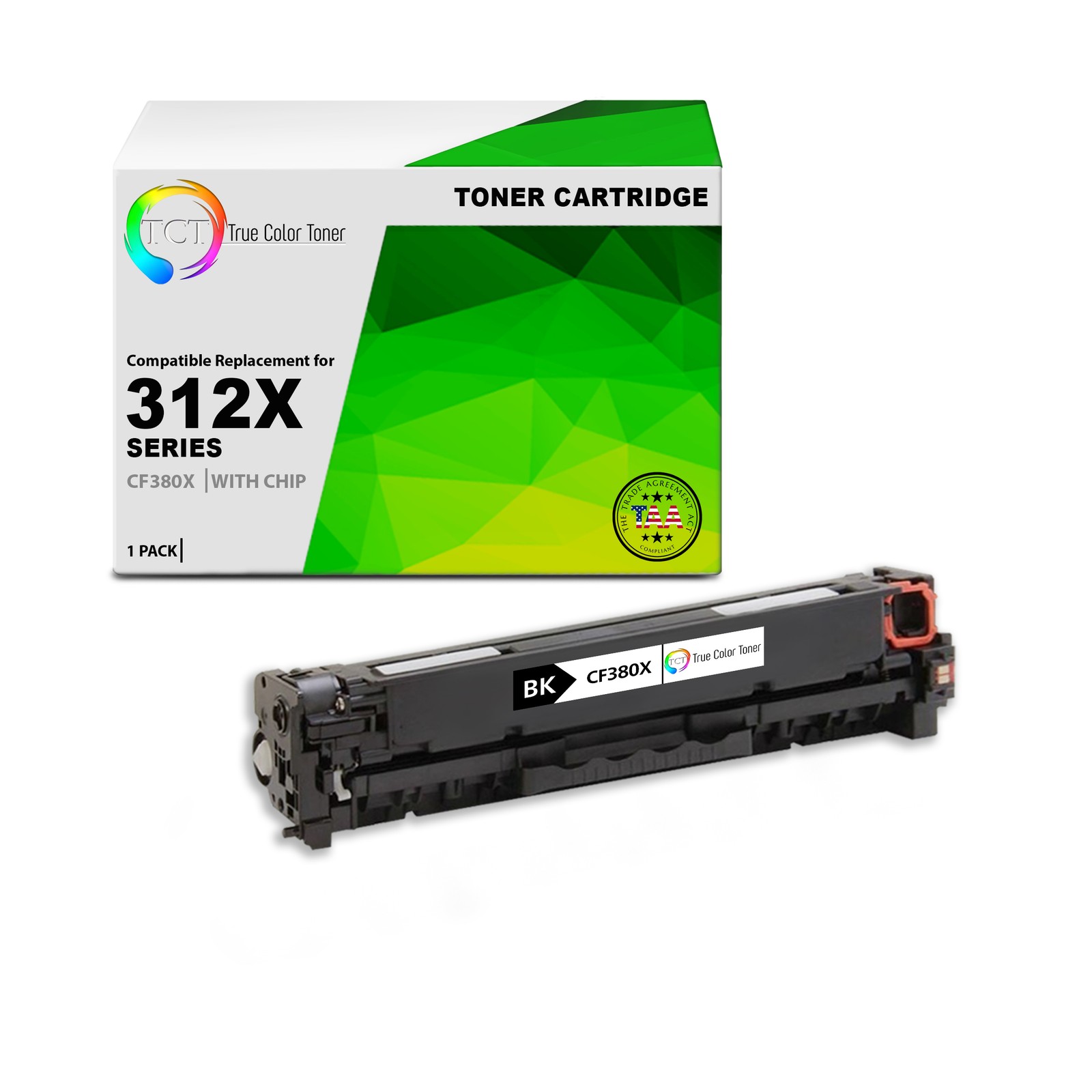 TCT CF380X TAA Compliant Toner Cartridge Replacement for HP CF380X - 312X