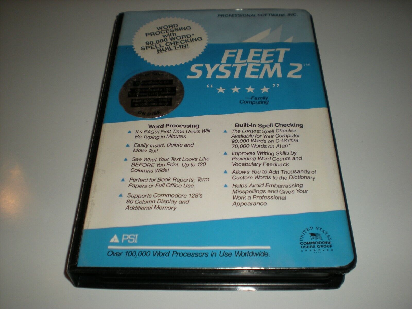 Fleet System 2 Word Processing for Commodore 64, 128 and Atari 800XL & 130XE 