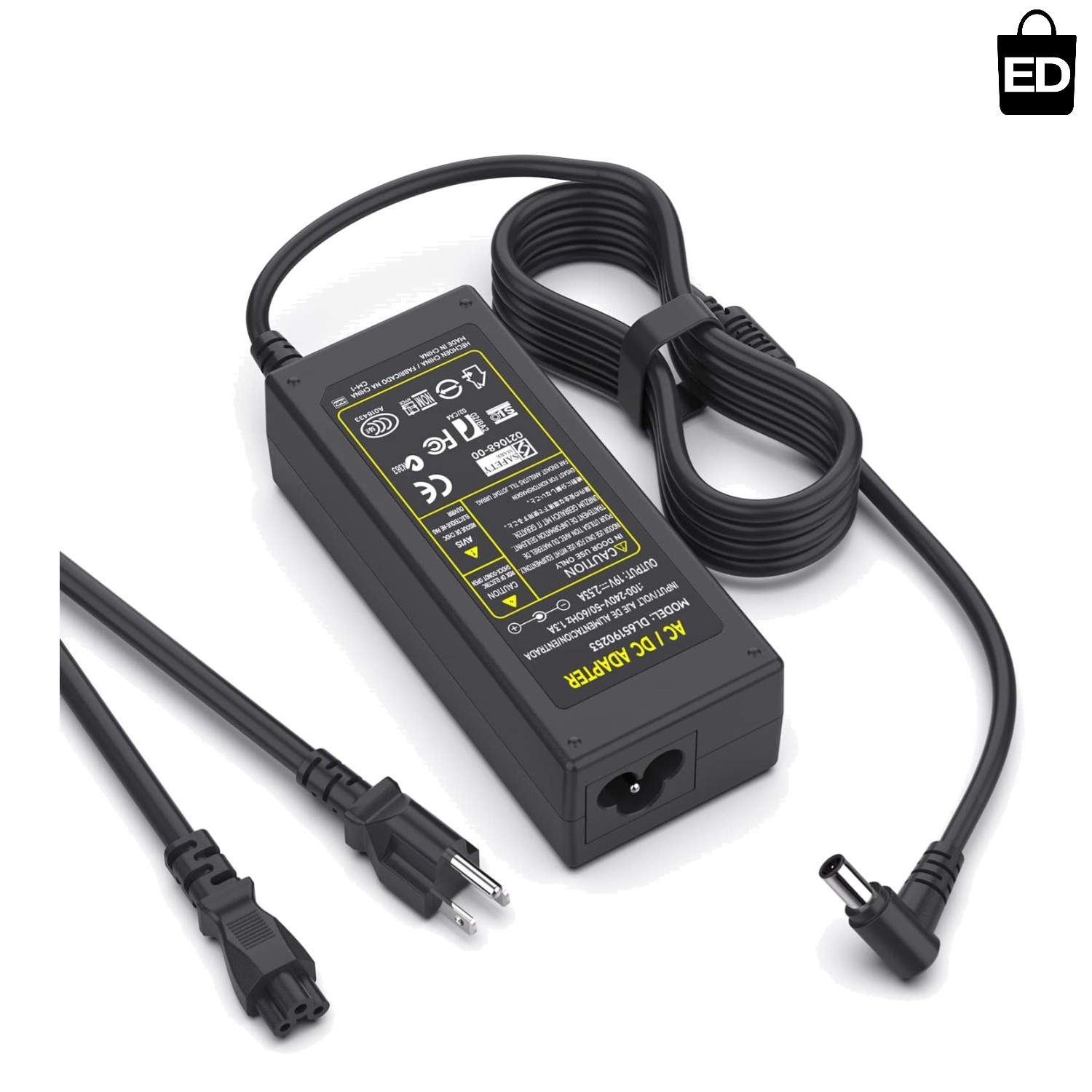 Versatile 19V Power Supply for LG Monitors Up to 32" - Efficient 48W Performance