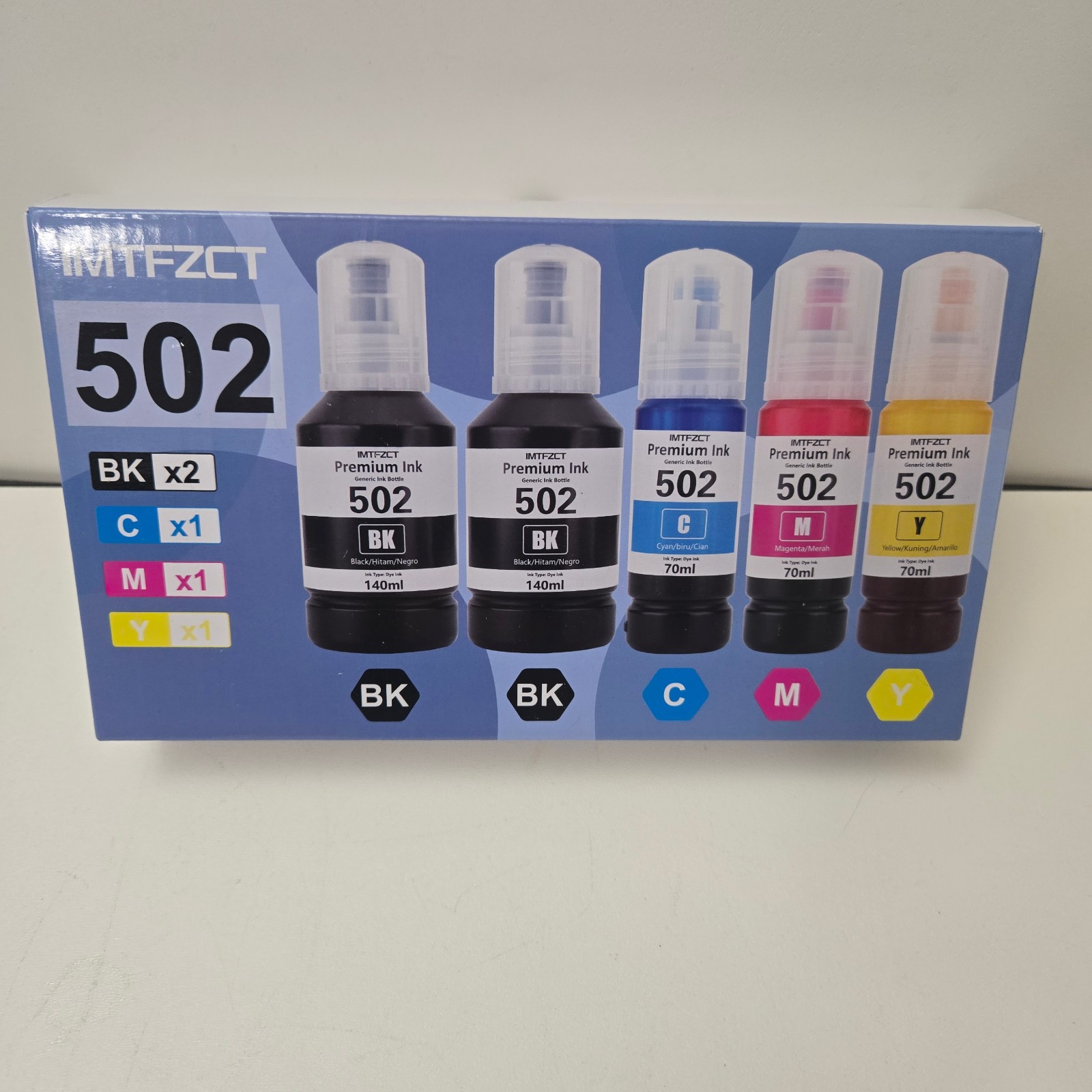IMTFZCT 502 Premium Ink Refills Compatible with Epson EcoTank 50…0 Printers (5)
