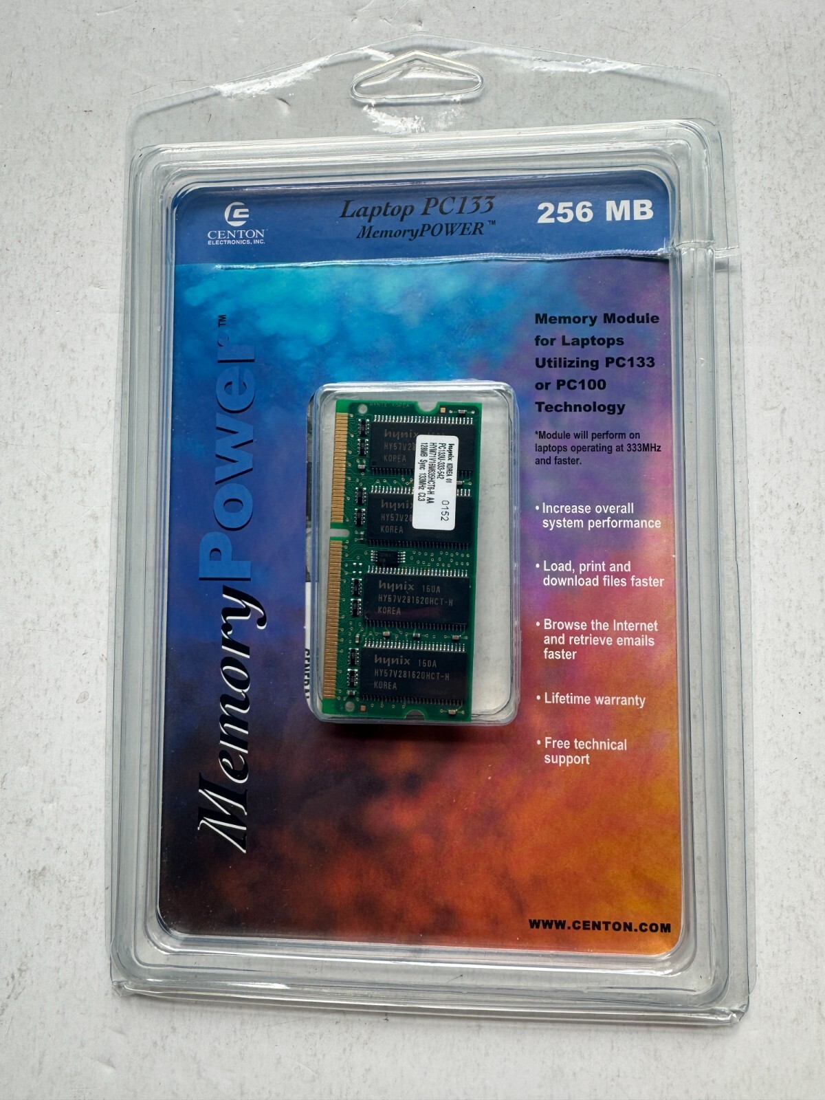 Centon Laptop PC133 Memory Power 256 MB Hynix 0152 Open Package