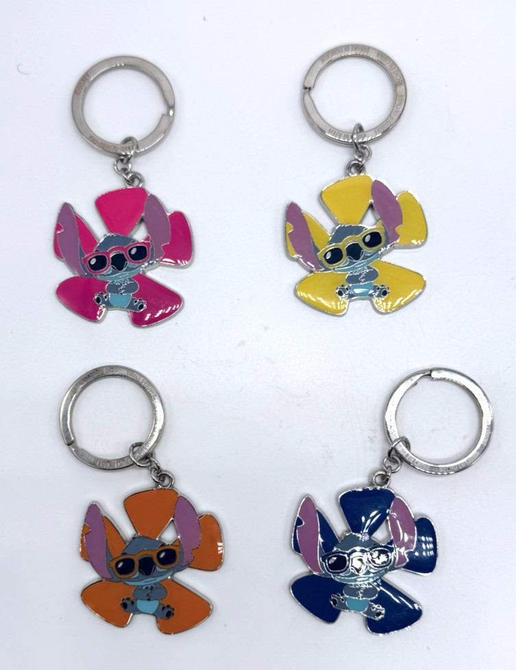 Disney Parks Lilo & Stitch 4 Piece Metal Keychains New no Tags