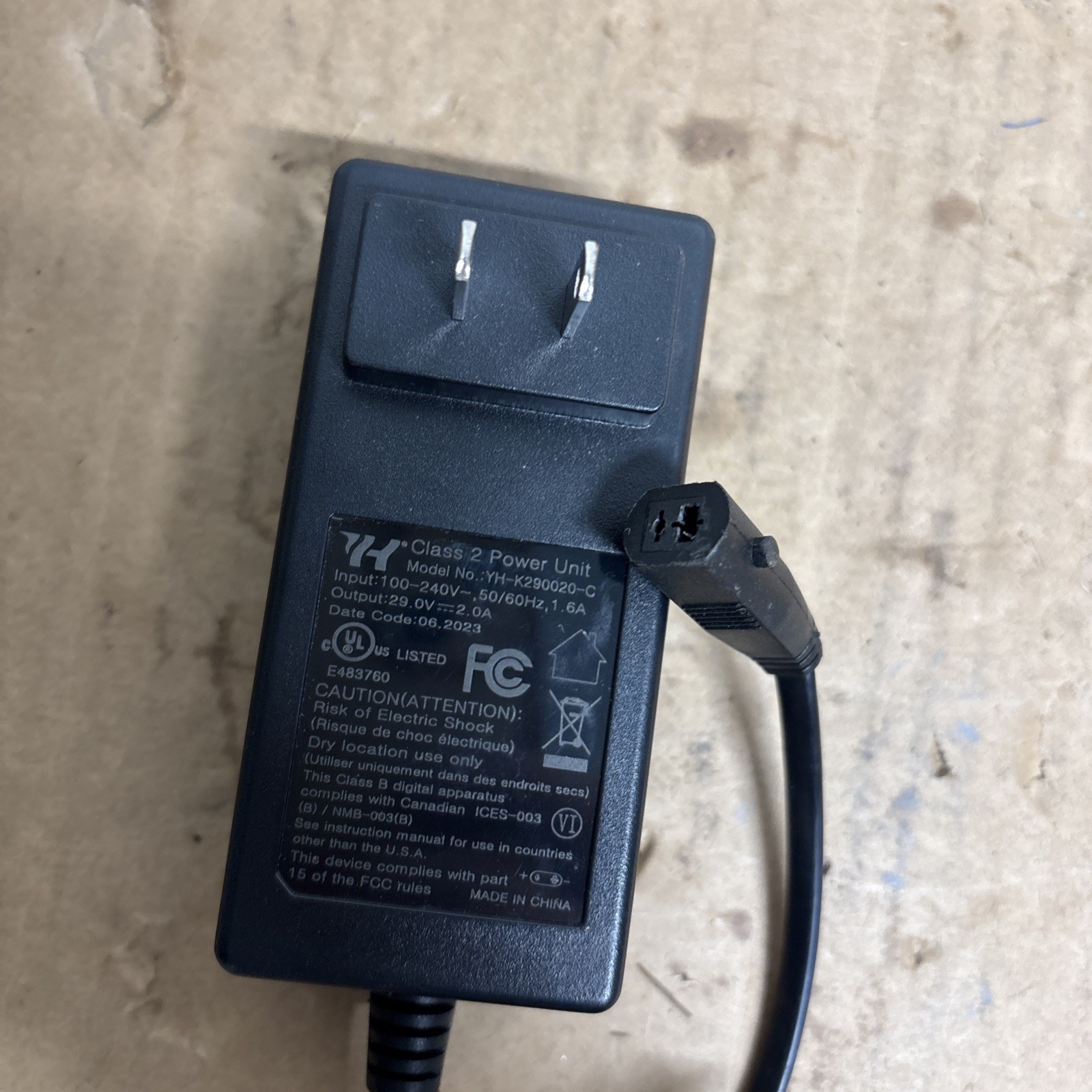 YH-K290020-C 2pin 29V 2A AC Adapter For Motorized Sofas Massage Chairs #K2