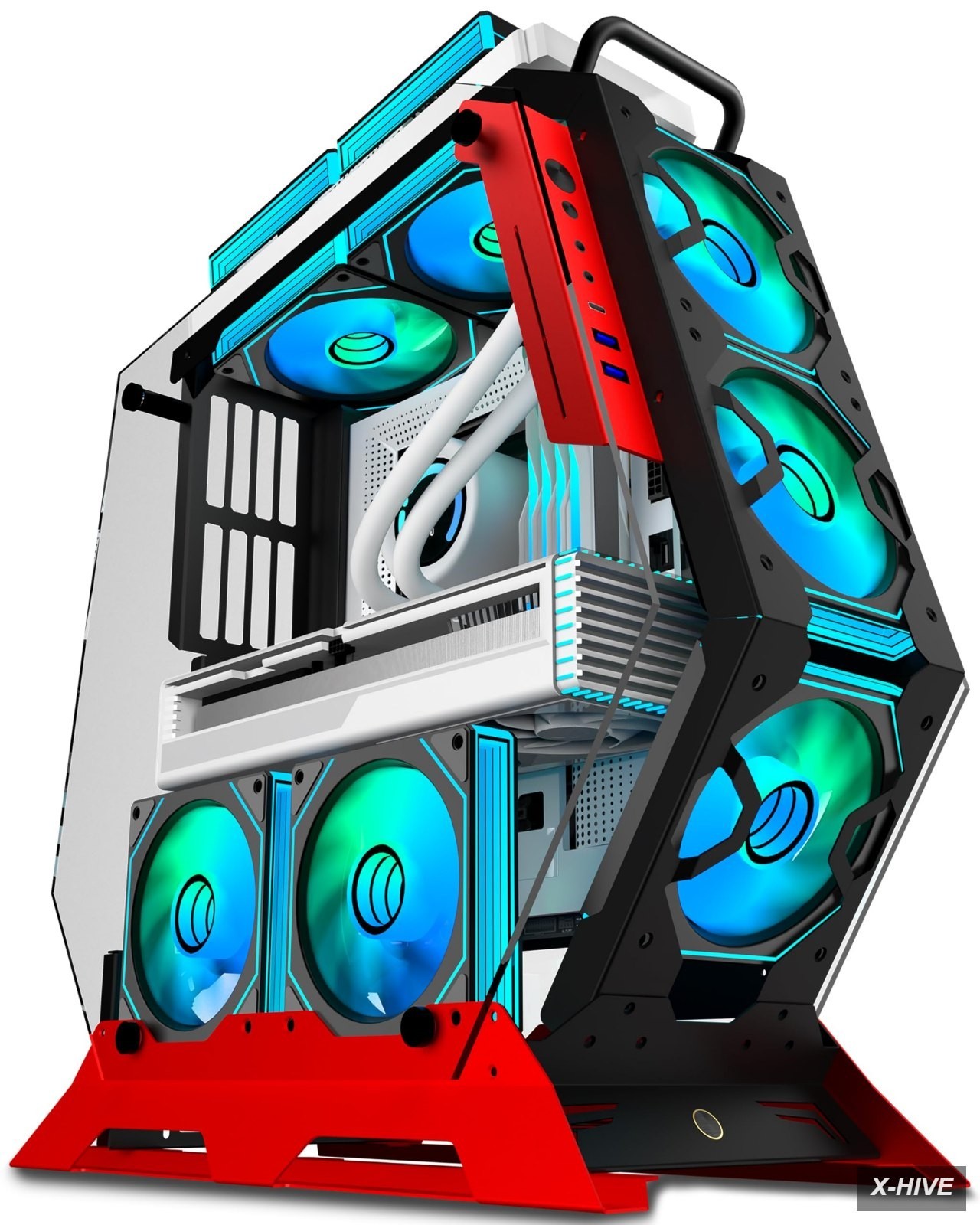 P4 Computer Cases KEDIERS Open Frame Unique Gaming PC Case Creative Irregular 7