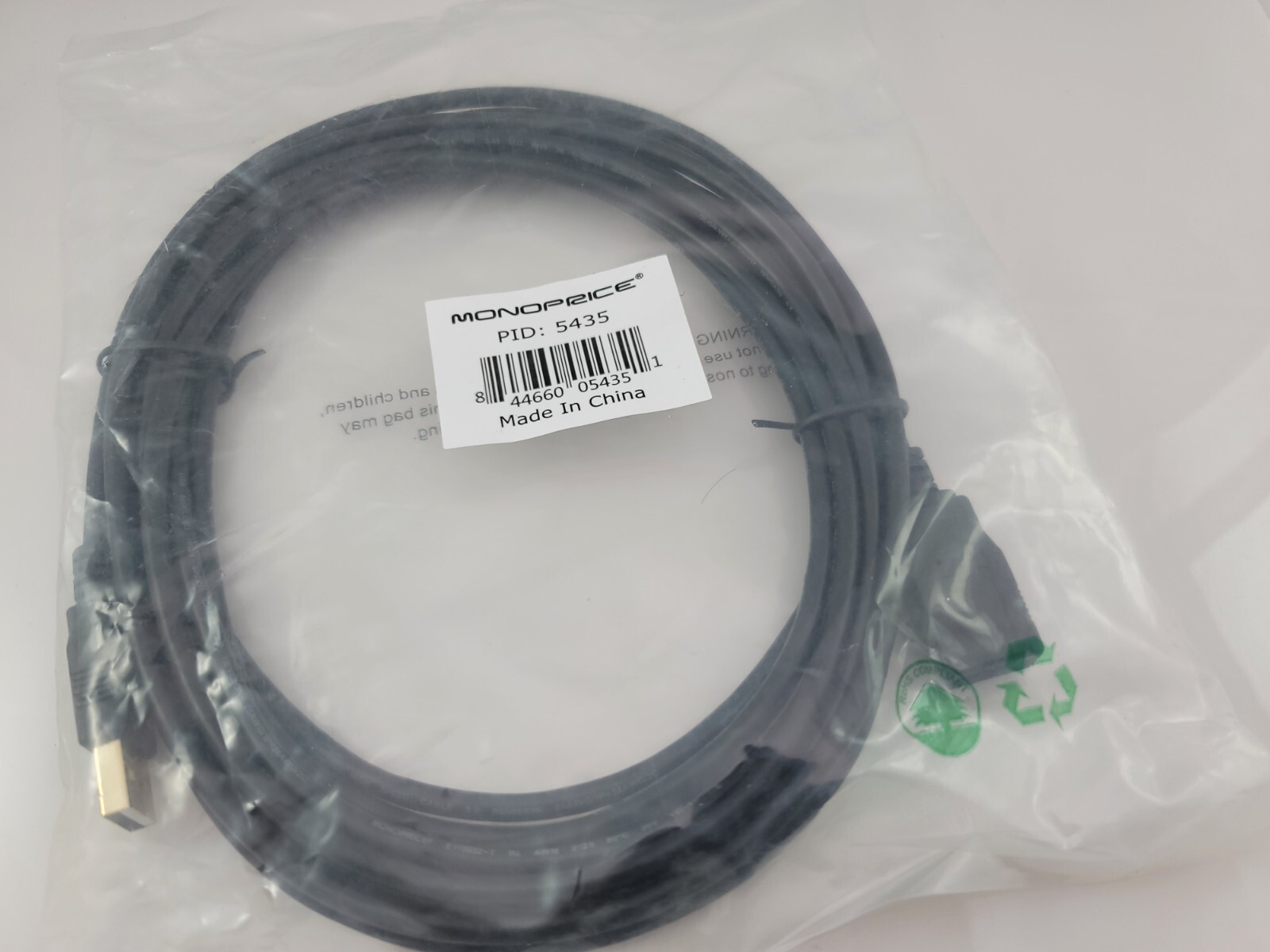 MONOPRICE 5435 USB 2.0 Extension Cable 15 ft Black 