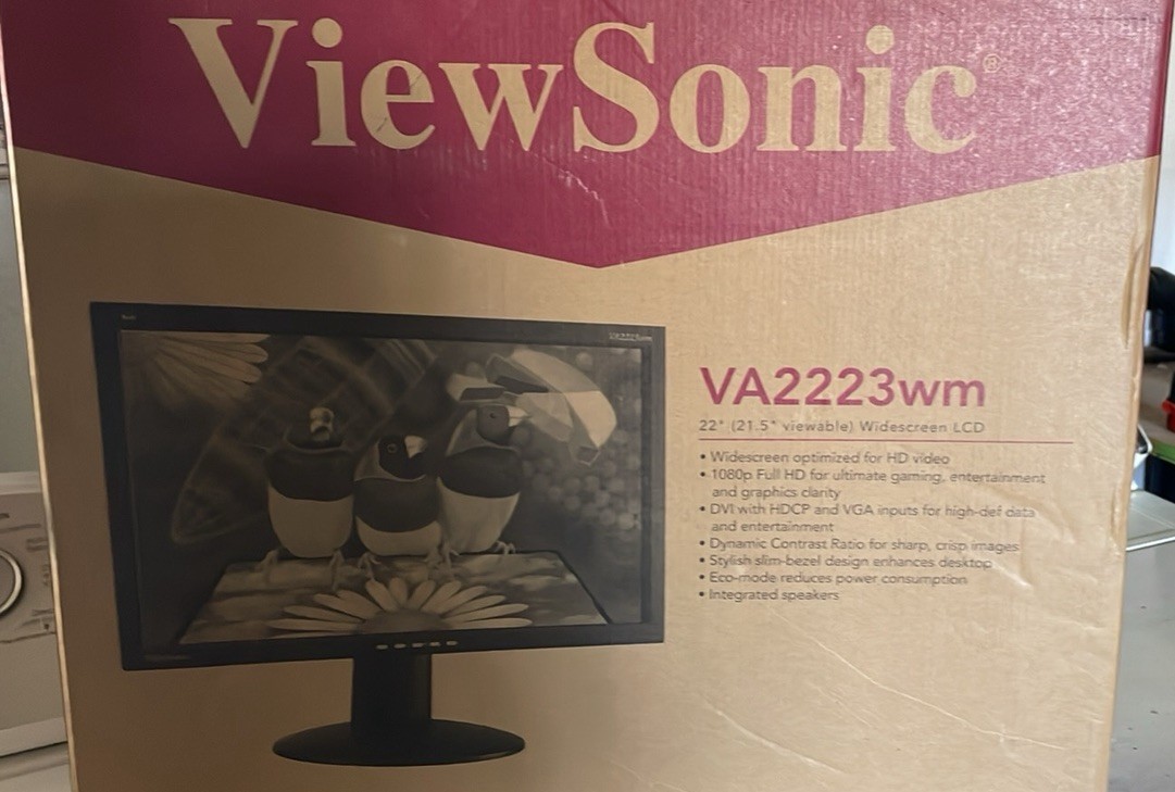 ViewSonic VA2252SM 22" Full HD 1080p LED-backlit LCD Monitor Gently Used In Box
