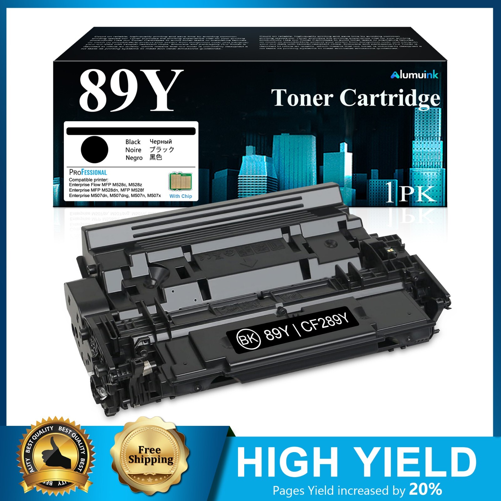 CF289YC 89Y Black Toner Cartridge for HP MFP M528c M528z, M507dn M507dng M507n