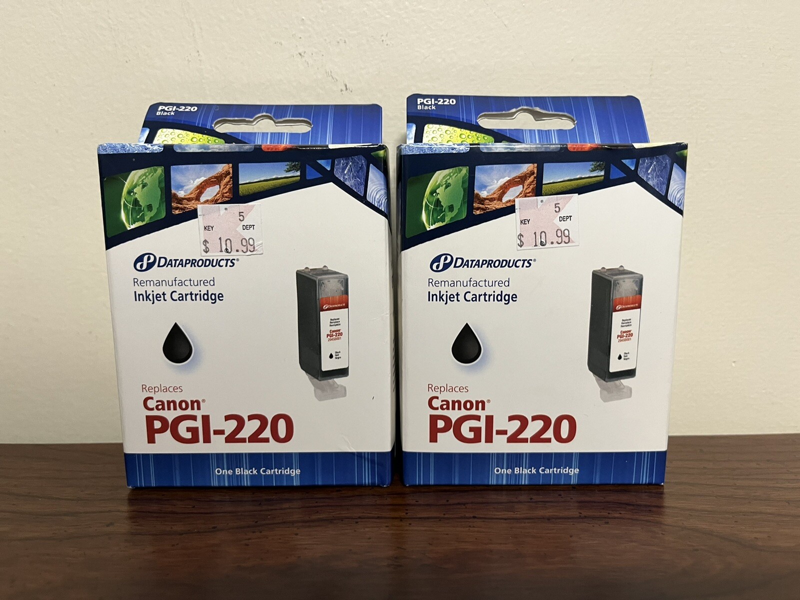 (2) Dataproducts Remanufactured Inkjet Cartridge Replaces Canon PGI-220 ~NIB~