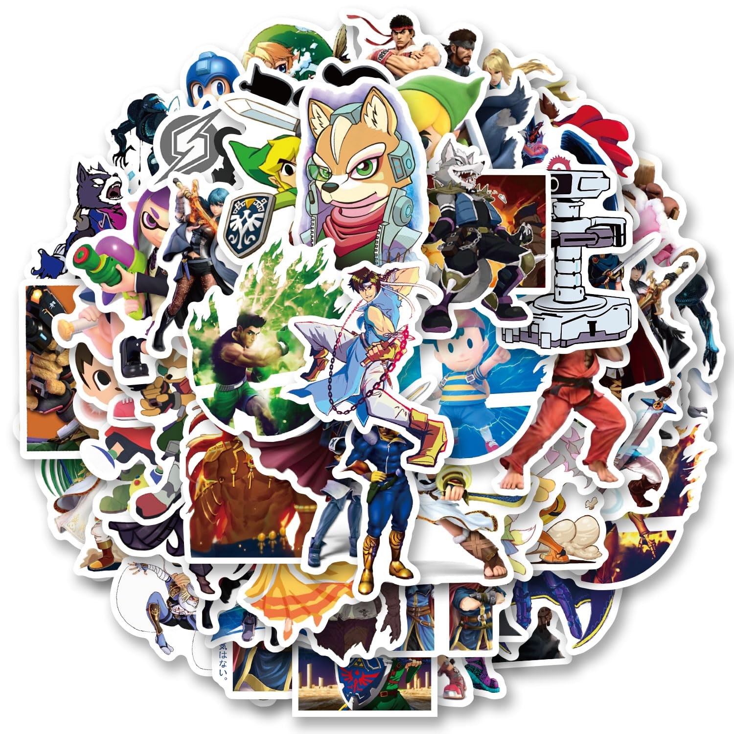 100pcs Super Smash Bro Stickers for Laptop, Cool Game Classic Mixed Color 