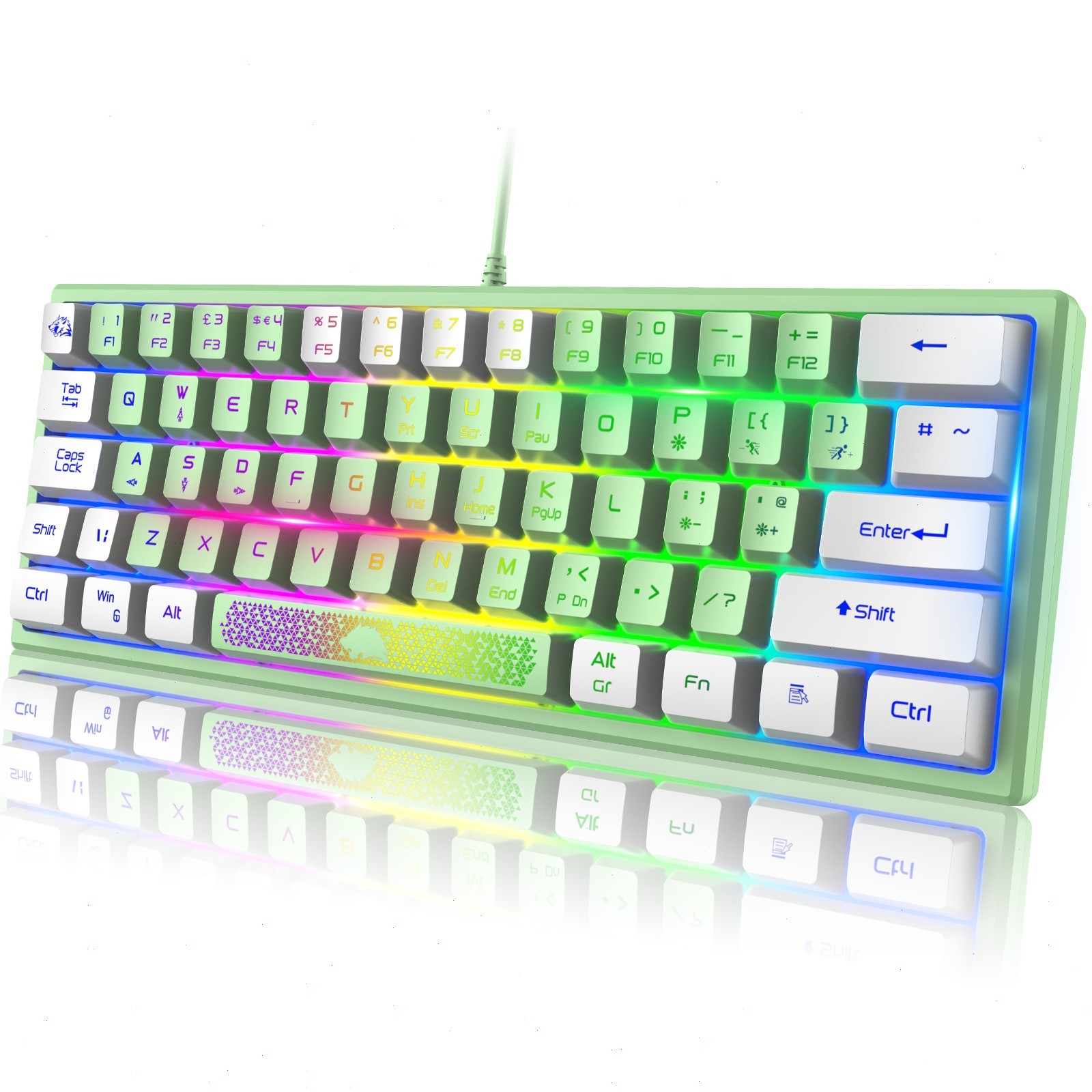 ZIYOULANG K61 60% Wired Membrane Gaming Keyboard RGB Mechanical Feel For PC Mac