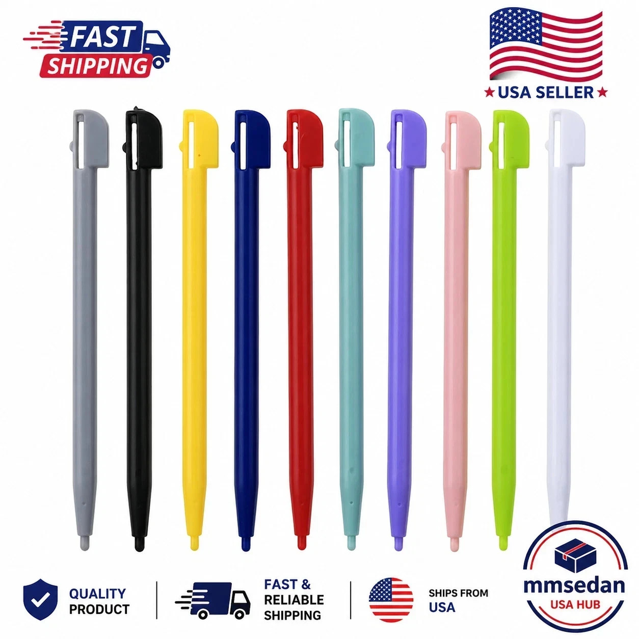 JCD 10pcs Metal Adjustable Extendable & Plastic Game Video Touch Stylus Pen For 