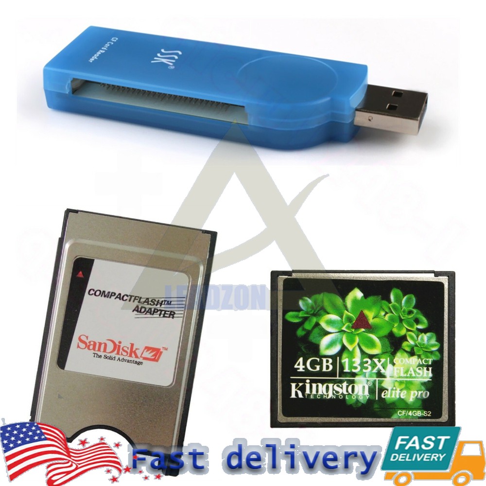 4.0GB CNC CF Compact Flash card+CF-PCMCIA Adapter+SSK USB2.0 Card reader FANUC#
