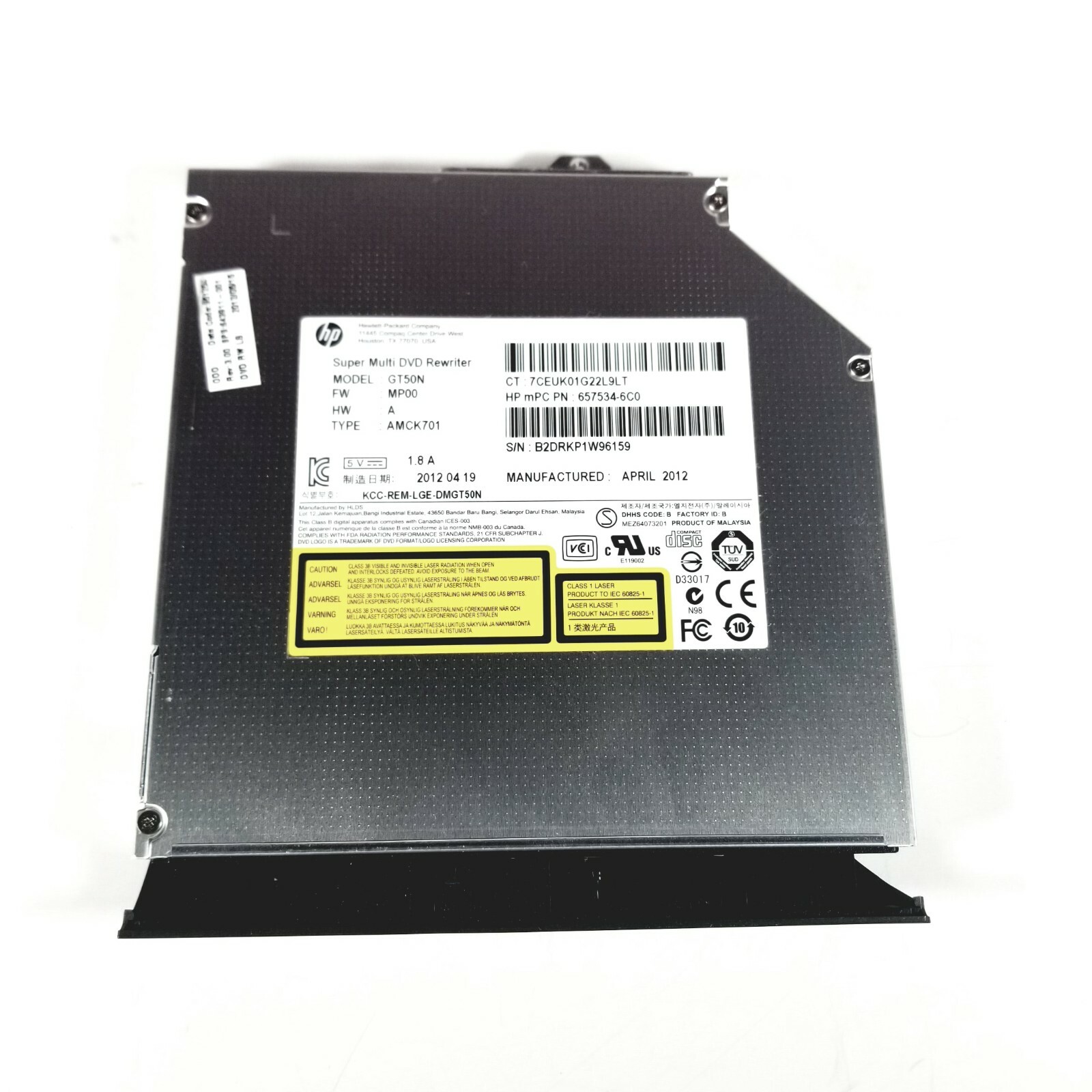 HP PROBOOK 6460b SUPER MULTI DVD REWRITER LAPTOP 643911-001